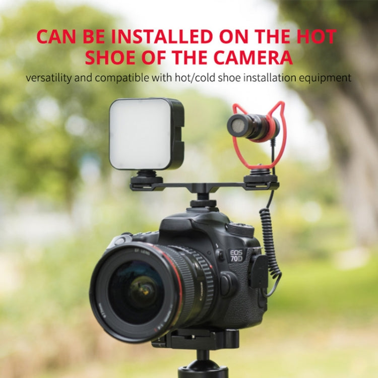 YELANGU A641 Cold Shoe to Dual Cold Shoe Mount Adapter Aluminum Alloy Extension Bracket (Black) by YELANGU