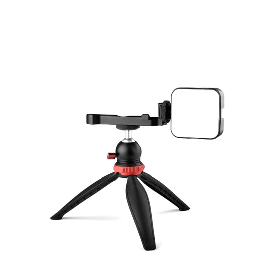 YELANGU CL9-A Camera Expansion Board Base L Plate Kit with LED Light + Tripod + Ball-head for Canon G7X2/ G7X3(Black) by YELANGU