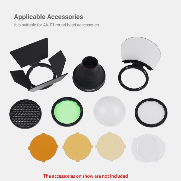 Godox S-R1 Flash Speedlite Round Shape Adapter for Godox TT685 / V860II / V350 / TT600(Black) by Godox