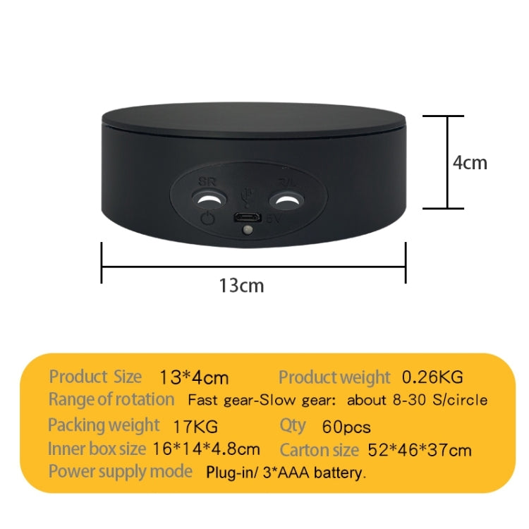 13cm Xiaoai Electric Rotating Turntable Display Stand Video Shooting Props Turntable (Black) - by buy2fix | Online Shopping UK | buy2fix
