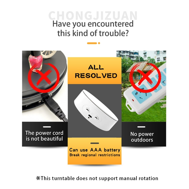13cm Xiaoai Electric Rotating Turntable Display Stand Video Shooting Props Turntable (Black) - by buy2fix | Online Shopping UK | buy2fix