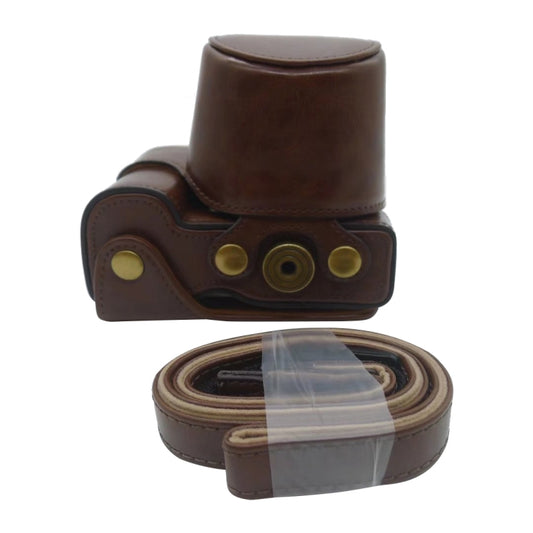 Full Body Camera PU Leather Case Bag for Sony ZV-E10(Coffee) by buy2fix