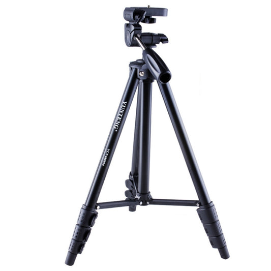 YUNTENG VCT-680RM 4-Section Folding Legs Aluminum Alloy Tripod Mount with Three-Dimensional Tripod Head for DSLR & Digital Camera, Adjustable Height: 46-138cm (Black) by YUNTENG