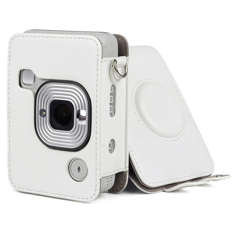 Full Body Camera Retro PU Leather Case Bag with Strap for FUJIFILM instax mini Liplay (White) by buy2fix