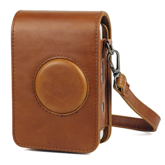 Full Body Camera Retro PU Leather Case Bag with Strap for FUJIFILM instax mini Liplay (Brown) - Leather Bag by buy2fix | Online Shopping UK | buy2fix