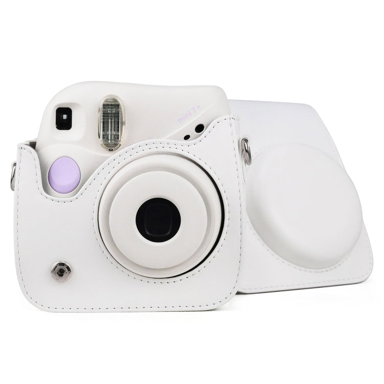 Retro Full Body PU Leather Case Camera Bag with Strap for FUJIFILM instax mini 7+ (White) by buy2fix