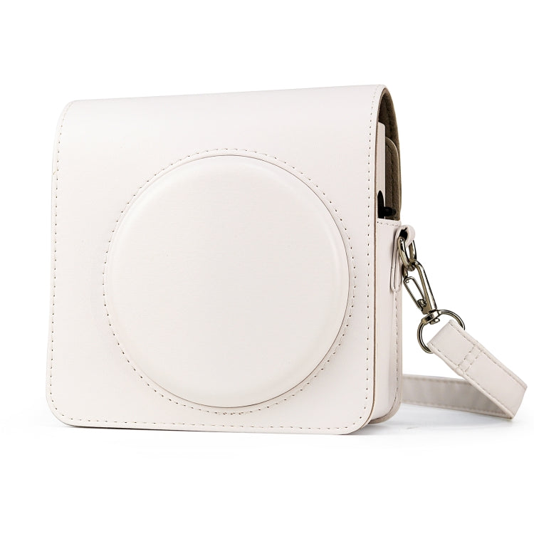 Full Body PU Leather Case Camera Bag with Strap for FUJIFILM instax Square SQ1 (White) - Camera Accessories by buy2fix | Online Shopping UK | buy2fix