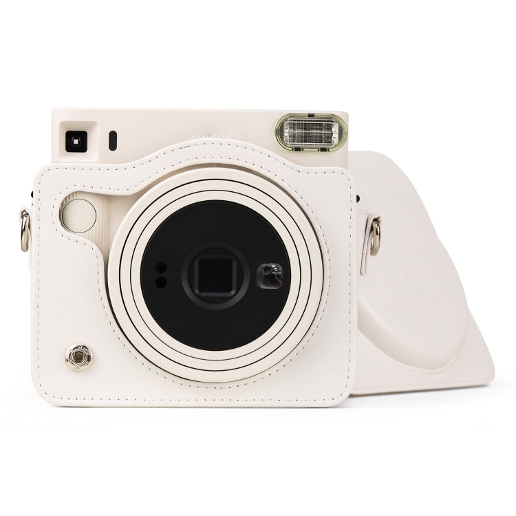 Full Body PU Leather Case Camera Bag with Strap for FUJIFILM instax Square SQ1 (White) - Camera Accessories by buy2fix | Online Shopping UK | buy2fix