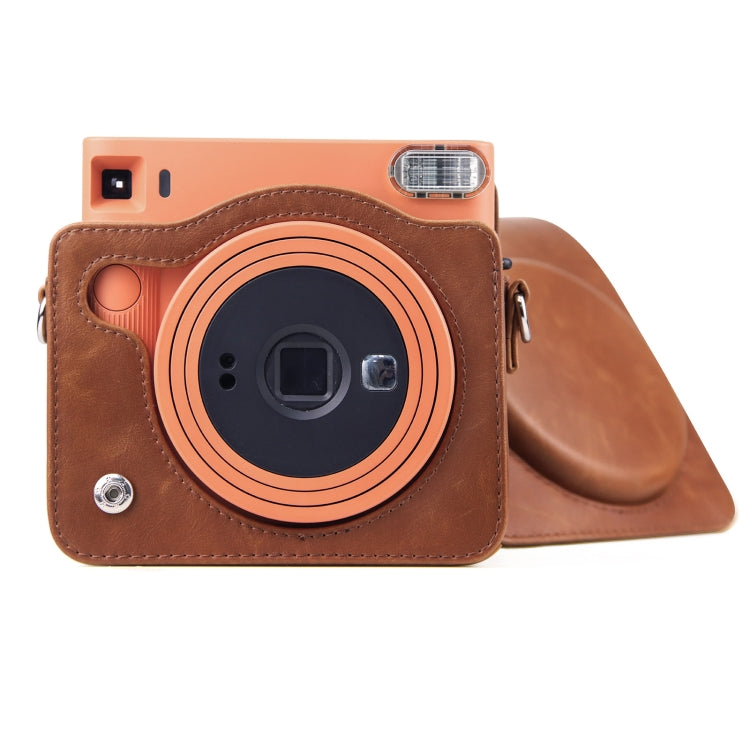 Full Body PU Leather Case Camera Bag with Strap for FUJIFILM instax Square SQ1 (Brown) - Leather Bag by buy2fix | Online Shopping UK | buy2fix