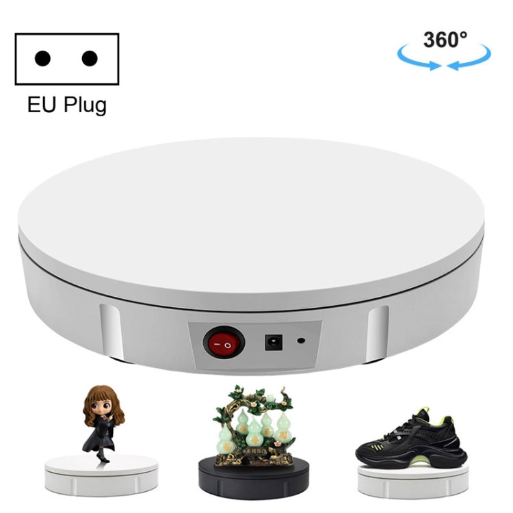 22cm Electric Rotating Display Stand Video Shooting Props Turntable, Load: 50kg, EU Plug (White) - by buy2fix | Online Shopping UK | buy2fix
