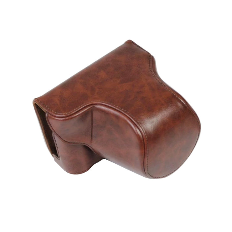PU Leather Camera Full Body Case Bag with Strap for FUJIFILM X-A7 / X-A20 (15-55mm Lens) (Coffee) - Leather Bag by buy2fix | Online Shopping UK | buy2fix