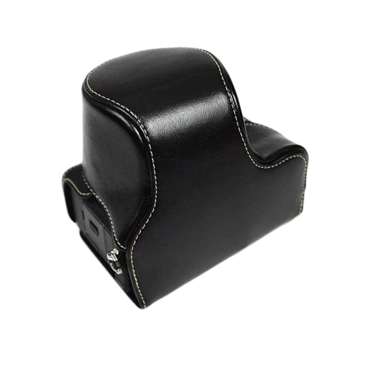 Full Body Camera PU Leather Case Bag for Sony LCE-7C / Alpha 7C / A7C 28-60mm / 40.5mm Lens(Black) - Leather Bag by buy2fix | Online Shopping UK | buy2fix