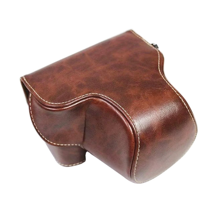 Full Body Camera PU Leather Case Bag for Sony LCE-7C / Alpha 7C / A7C 28-60mm / 40.5mm Lens(Coffee) - Leather Bag by buy2fix | Online Shopping UK | buy2fix