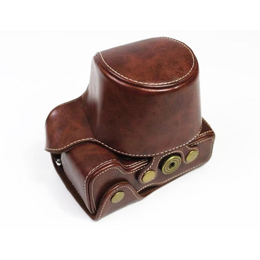 Full Body Camera PU Leather Case Bag for Sony LCE-7C / Alpha 7C / A7C 28-60mm / 40.5mm Lens(Coffee) - Leather Bag by buy2fix | Online Shopping UK | buy2fix