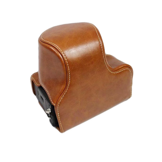 Full Body Camera PU Leather Case Bag for Sony LCE-7C / Alpha 7C / A7C 28-60mm / 40.5mm Lens(Brown) - Leather Bag by buy2fix | Online Shopping UK | buy2fix