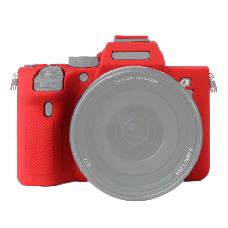 For Sony A7R4 Soft Silicone Protective Case(Red) - Protective Case by buy2fix | Online Shopping UK | buy2fix