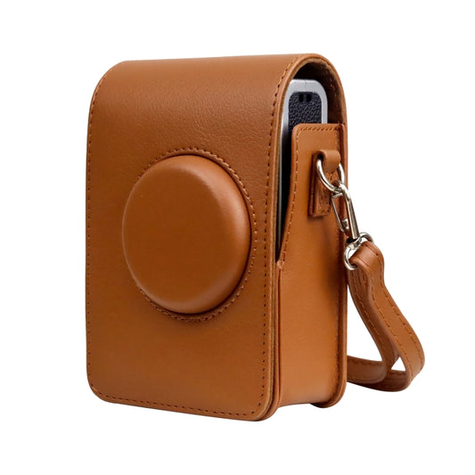 Vertical Full Body Camera PU Leather Case Bag with Strap for FUJIFILM instax mini Evo (Brown) - Leather Bag by buy2fix | Online Shopping UK | buy2fix