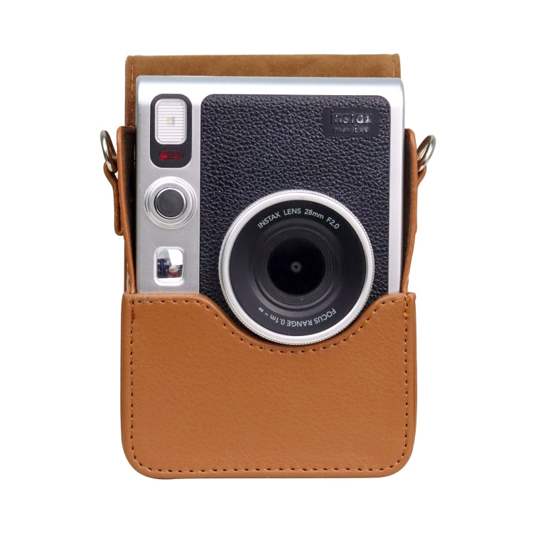 Vertical Full Body Camera PU Leather Case Bag with Strap for FUJIFILM instax mini Evo (Brown) - Leather Bag by buy2fix | Online Shopping UK | buy2fix