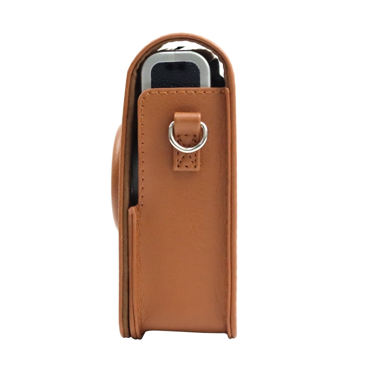 Vertical Full Body Camera PU Leather Case Bag with Strap for FUJIFILM instax mini Evo (Brown) - Leather Bag by buy2fix | Online Shopping UK | buy2fix