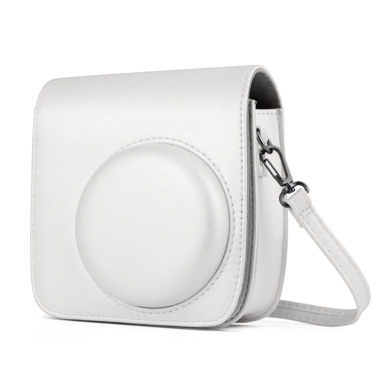 Solid Color Full Body Camera Leather Case Bag with Strap for FUJIFILM Instax mini 11 (White) - Leather Bag by buy2fix | Online Shopping UK | buy2fix