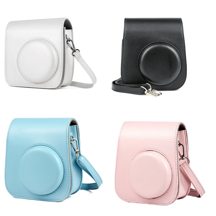 Solid Color Full Body Camera Leather Case Bag with Strap for FUJIFILM Instax mini 11 (Pink) - Leather Bag by buy2fix | Online Shopping UK | buy2fix