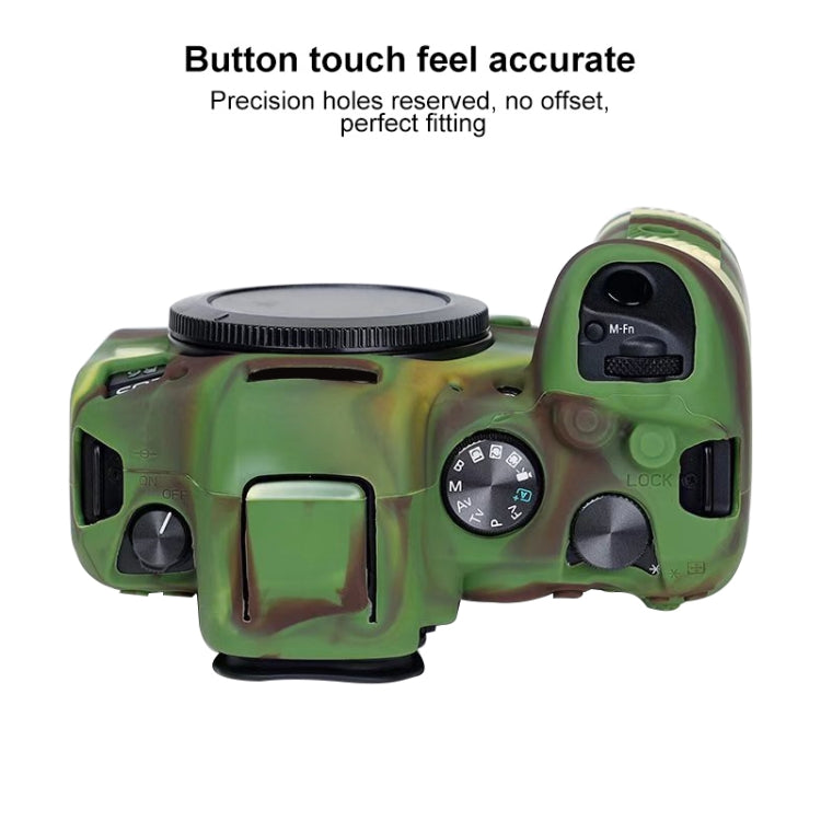 For Canon EOS R6 Litchi Texure Soft Silicone Case(Camouflage) - Protective Case by buy2fix | Online Shopping UK | buy2fix