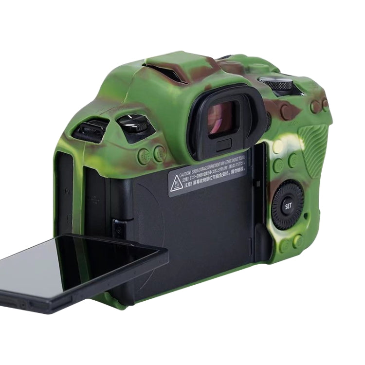For Canon EOS R6 Litchi Texure Soft Silicone Case(Camouflage) - Protective Case by buy2fix | Online Shopping UK | buy2fix