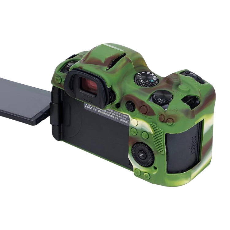 For Canon EOS R6 Litchi Texure Soft Silicone Case(Camouflage) - Protective Case by buy2fix | Online Shopping UK | buy2fix
