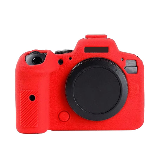 For Canon EOS R6 Litchi Texure Soft Silicone Case(Red) by buy2fix