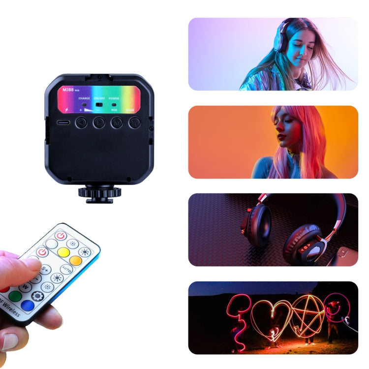 MJ88 Pocket 3000-7000K+RGB Full Color Beauty Fill Light Handheld Camera Photography Streamer LED Light with Remote Control(Black) - by buy2fix | Online Shopping UK | buy2fix