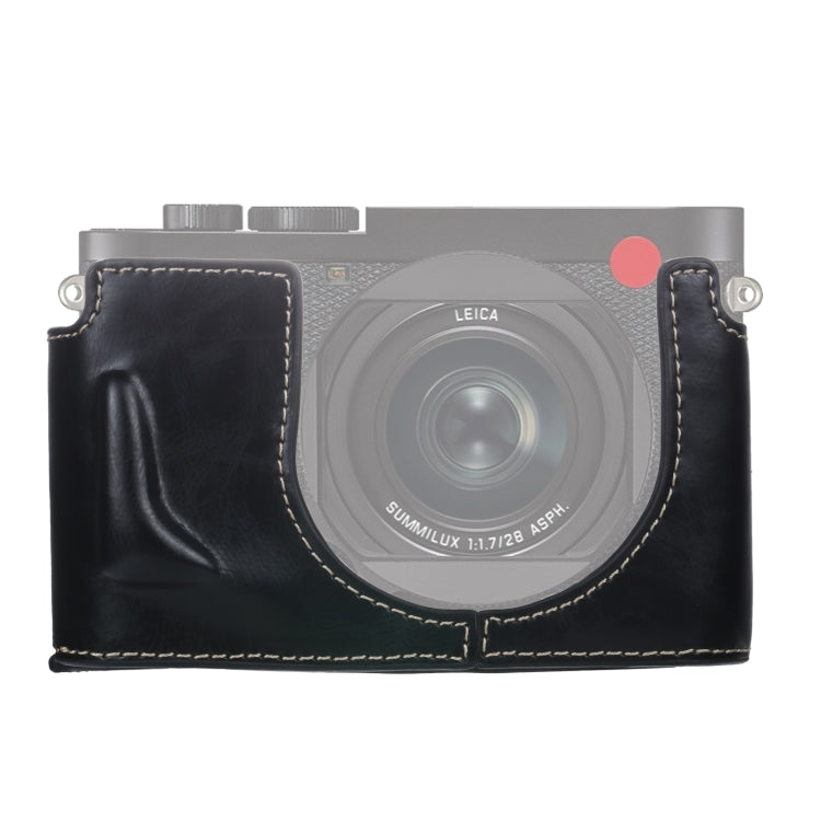 1/4 inch Thread PU Leather Camera Half Case Base for Leica Q2(Black) - Half Case by buy2fix | Online Shopping UK | buy2fix
