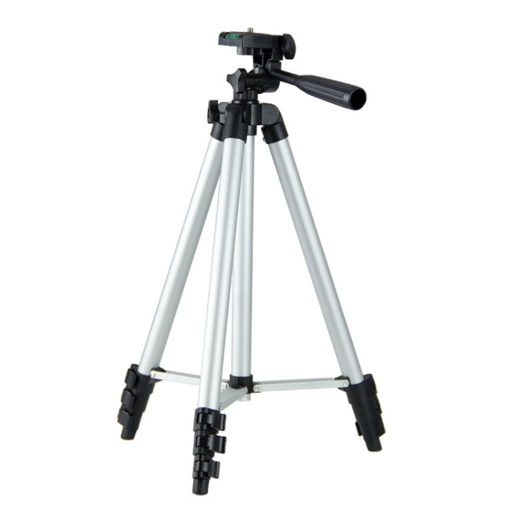 130cm 4-Section Folding Aluminum Alloy Tripod Mount with Three-Dimensional Head(Silver) - Tripods by buy2fix | Online Shopping UK | buy2fix