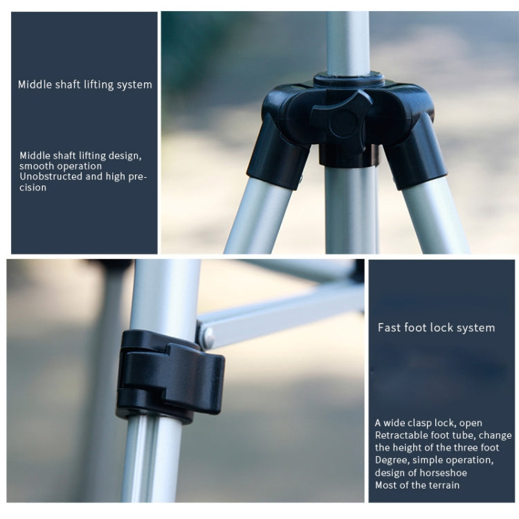 130cm 4-Section Folding Aluminum Alloy Tripod Mount with Three-Dimensional Head(Silver) - Tripods by buy2fix | Online Shopping UK | buy2fix