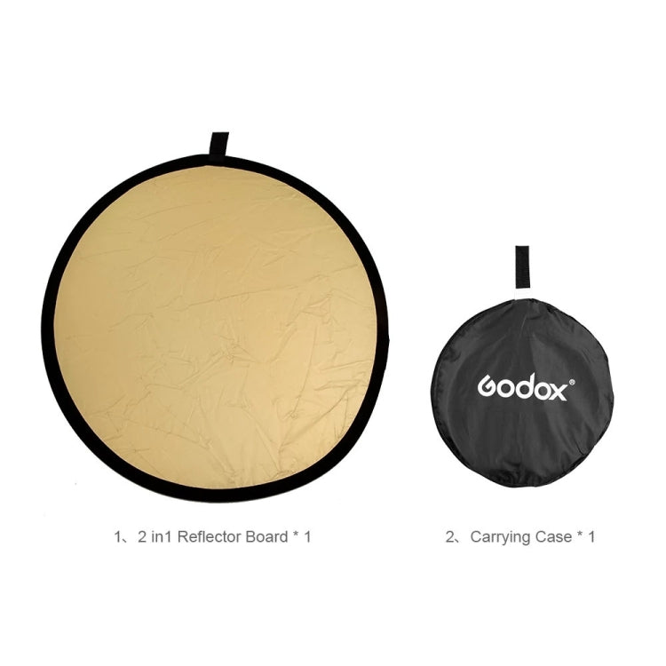 Godox FT01 80cm Round 2 in 1 Gold / Silver Folding Reflector Board - by Godox | Online Shopping UK | buy2fix