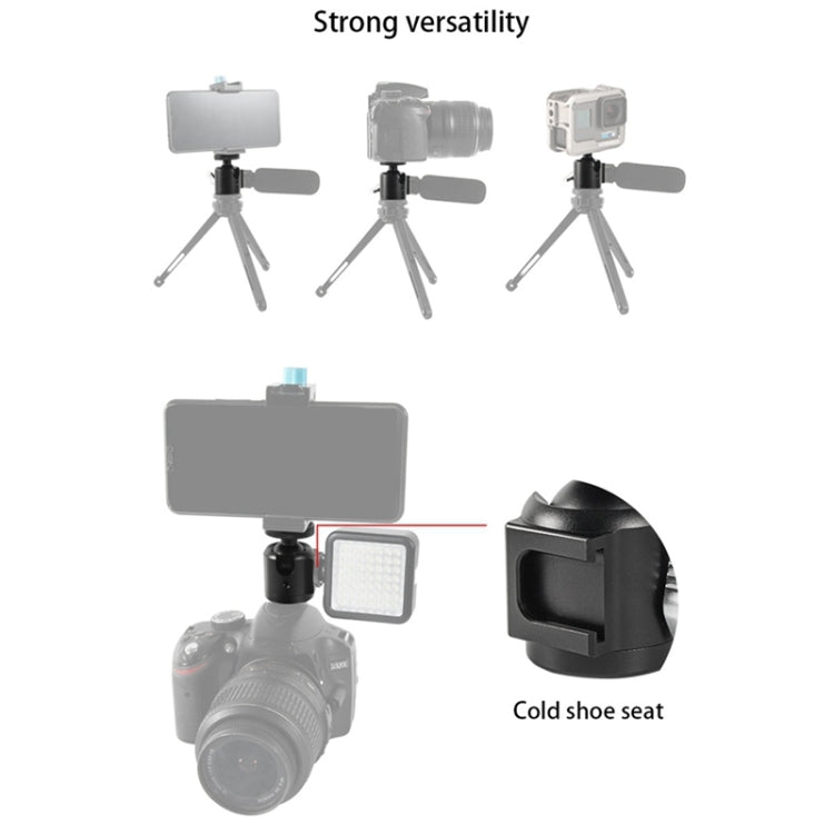 BEXIN HK25 Aluminum Alloy Cold Shoe Tripod Adapter Ball Head (Black) by BEXIN