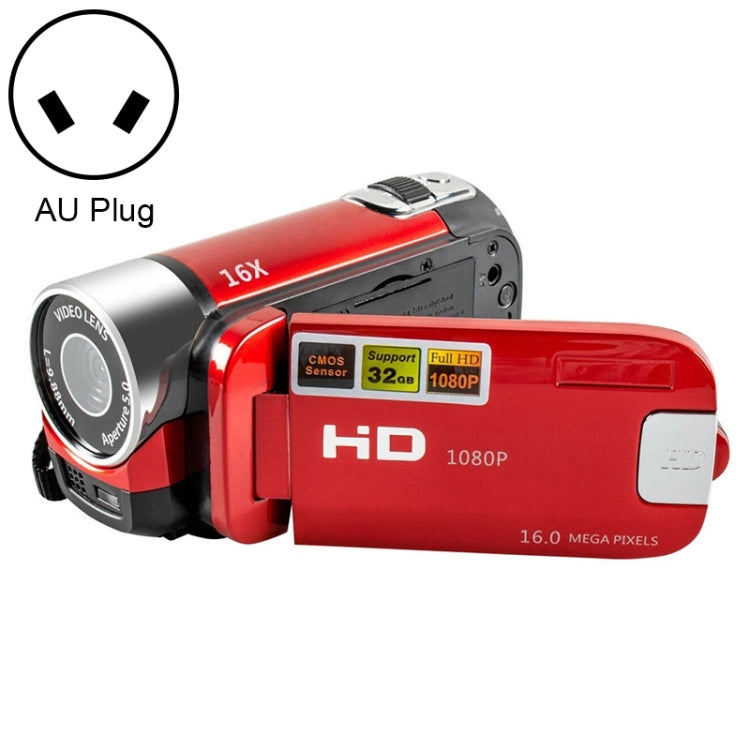 16X Digital Zoom HD 16 Million Pixel Home Travel DV Camera, AU Plug (Red) - Video Cameras by buy2fix | Online Shopping UK | buy2fix