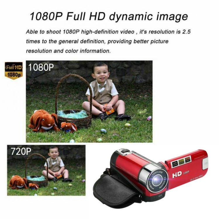 16X Digital Zoom HD 16 Million Pixel Home Travel DV Camera, AU Plug (Red) - Video Cameras by buy2fix | Online Shopping UK | buy2fix