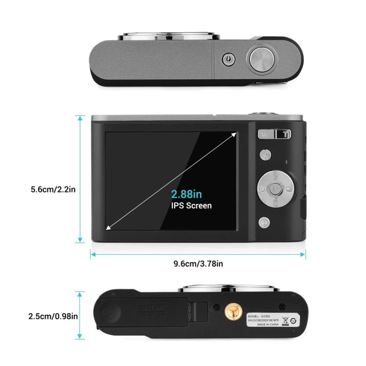 DC302 2.88 inch 44MP 16X Zoom 2.7K Full HD Digital Camera Children Card Camera, US Plug(Black) - Children Cameras by buy2fix | Online Shopping UK | buy2fix
