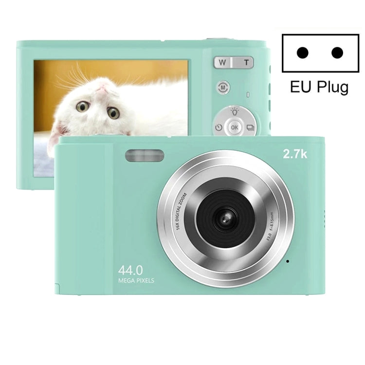 DC302 2.88 inch 44MP 16X Zoom 2.7K Full HD Digital Camera Children Card Camera, EU Plug (Green) - Children Cameras by buy2fix | Online Shopping UK | buy2fix