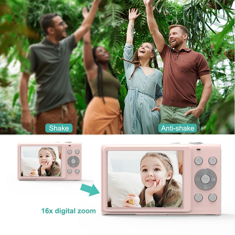 DC402 2.4 inch 44MP 16X Zoom 1080P Full HD Digital Camera Children Card Camera, US Plug (Pink) - Children Cameras by buy2fix | Online Shopping UK | buy2fix