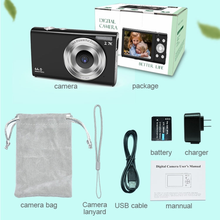 DC402 2.4 inch 44MP 16X Zoom 1080P Full HD Digital Camera Children Card Camera, US Plug (Pink) - Children Cameras by buy2fix | Online Shopping UK | buy2fix