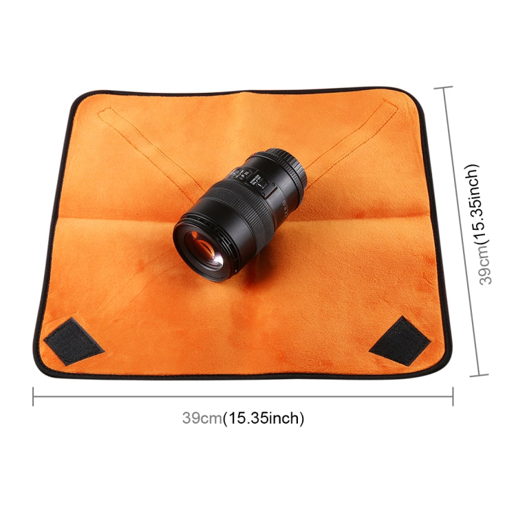 Hundred-folding Cloth Photography Camera SLR Liner Lens Bag Thickening Wrapped Cloth Plus Velvet, Size: 40x40cm (Orange) - Lens Bag by buy2fix | Online Shopping UK | buy2fix