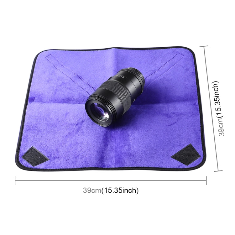 Hundred-folding Cloth Photography Camera SLR Liner Lens Bag Thickening Wrapped Cloth Plus Velvet, Size: 40x40cm (Purple) - Lens Bag by buy2fix | Online Shopping UK | buy2fix