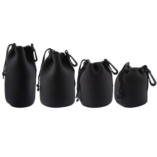 4 PCS Neoprene SLR Camera Lens Carrying Bag Pouch Bag with Carabiner, Size: 10x22cm, 10x14cm, 10x18cm, 8x10cm by buy2fix