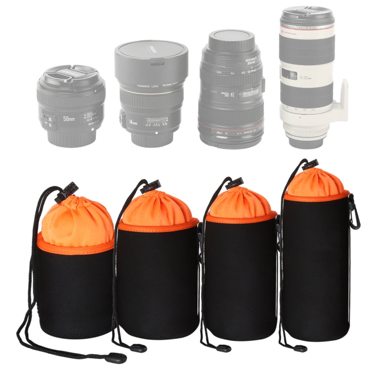 4 in 1 SLR Camera Lens Bag Micro Single Lens Bag Lens Inner Bile Bag Waterproof Protective Case Plus Velvet Thickening (Orange) - Lens Bag by buy2fix | Online Shopping UK | buy2fix