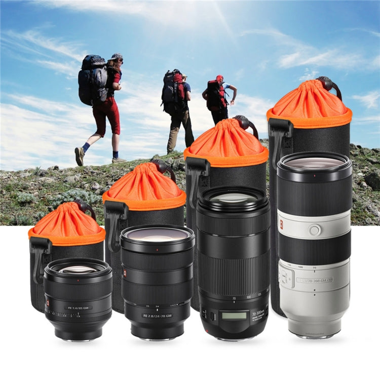 4 in 1 SLR Camera Lens Bag Micro Single Lens Bag Lens Inner Bile Bag Waterproof Protective Case Plus Velvet Thickening (Orange) - Lens Bag by buy2fix | Online Shopping UK | buy2fix