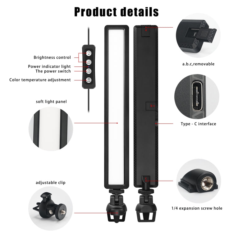 LUXCeO WS66 USB LED Live Video Light 2500K-9000K Bi-color Laptop Conference Fill Light - by LUXCeO | Online Shopping UK | buy2fix