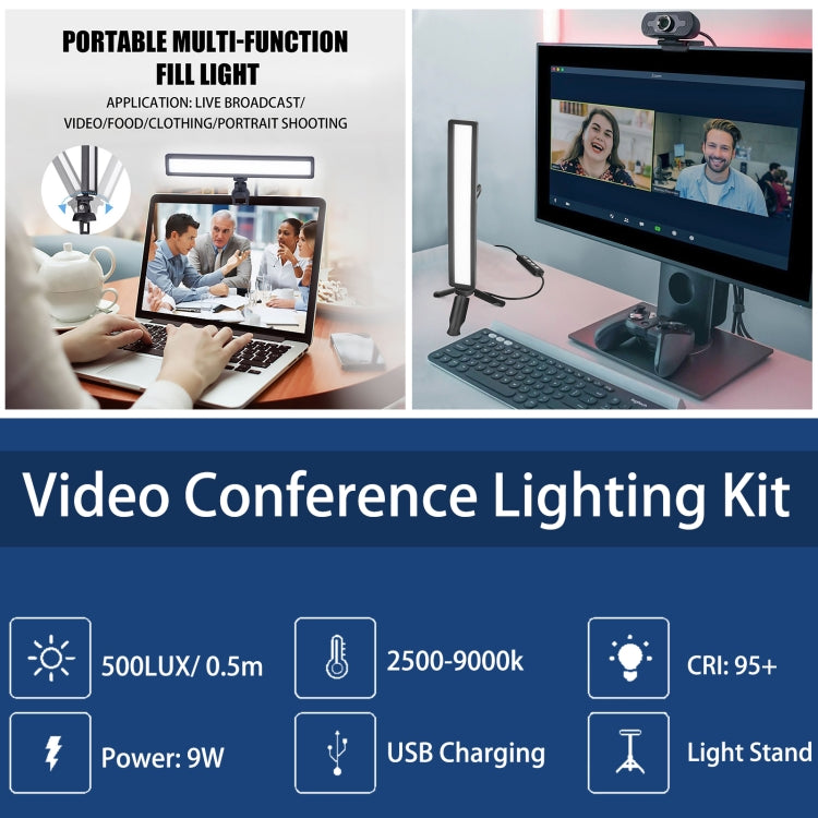 LUXCeO WS66 USB LED Live Video Light 2500K-9000K Bi-color Laptop Conference Fill Light - by LUXCeO | Online Shopping UK | buy2fix