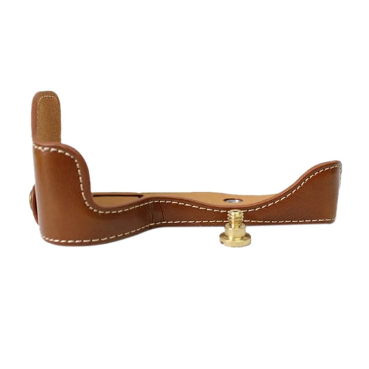 1/4 inch Thread PU Leather Camera Half Case Base for Sony ILCE-A6500 / A6500 (Brown) - Half Case by buy2fix | Online Shopping UK | buy2fix