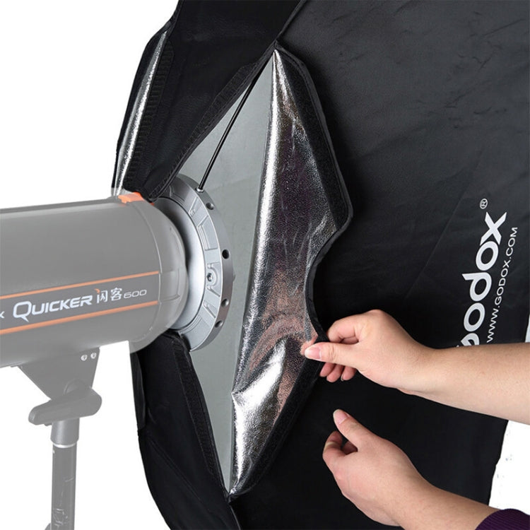 Godox 60 x 60cm Rectangle Softbox Photo Studio Bowens Mount Diffuser for Speedlite (Black) - by Godox | Online Shopping UK | buy2fix